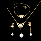 Conjunto de Cadena, Pulsera y Pendientes de Acero de Titanio.