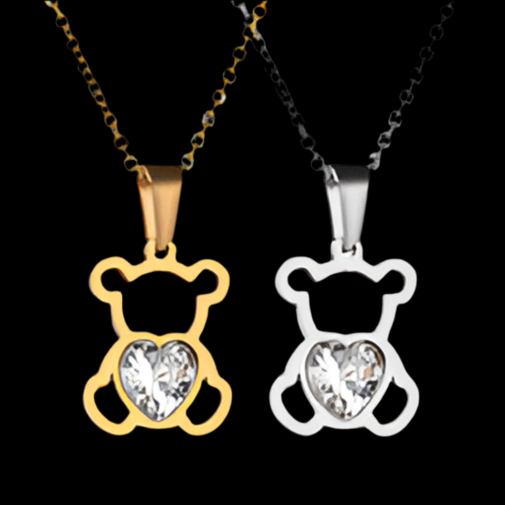 Cadenas de Oso con Cristal de vidrio de Acero inoxidable.