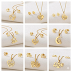 Conjunto de Pendientes y Collar de Acero Inoxidable Dedicado a las Madres.