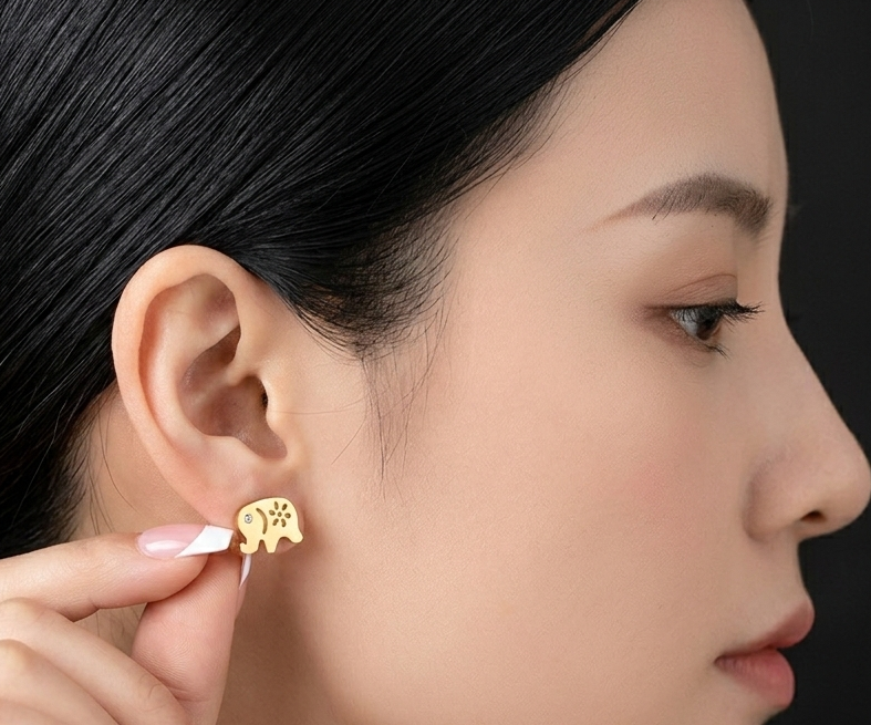 Pendientes de Moda Geométrica Acero Inoxidable y Acero Titanio.