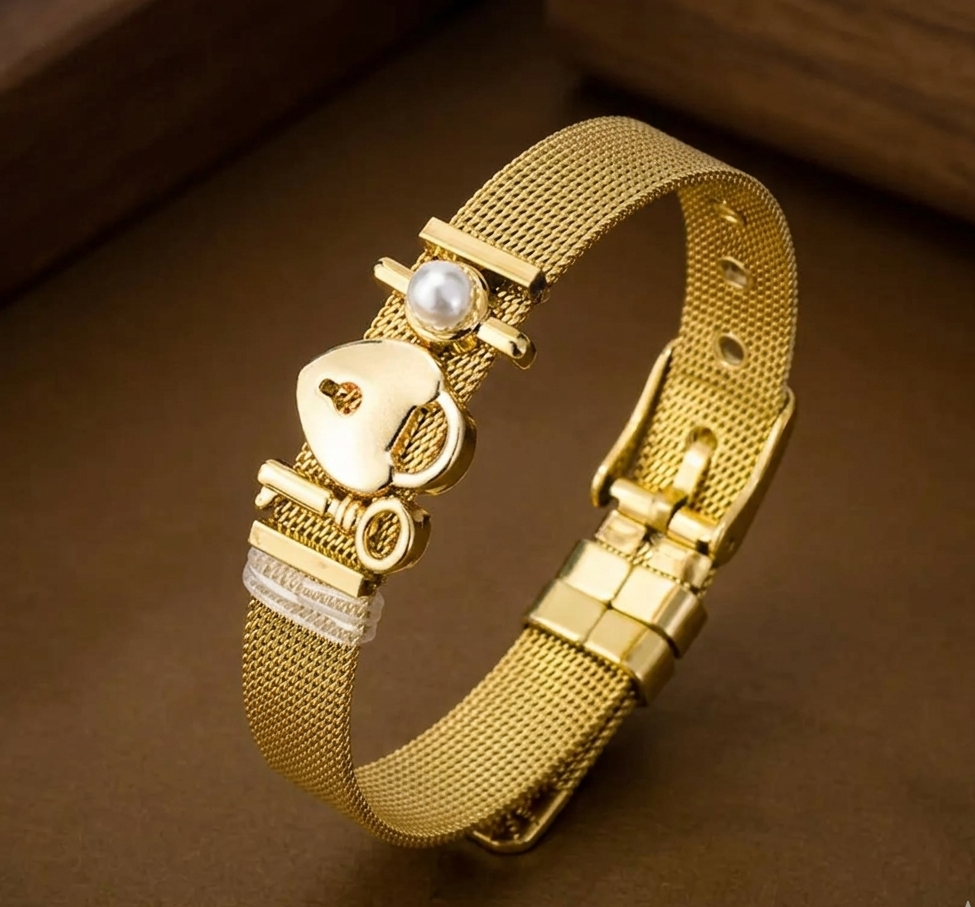 Pulsera De Moda De Titanio Y Acero Inoxidable.