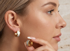 Pendientes de Círculo de Acero Inoxidable 201 bañado en oro y galvanizado.