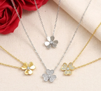 Collar clásico de plata de ley 925, diseño de trébol de tres hojas, cadena para la clavícula con símbolo de la buena suerte.