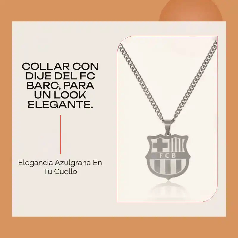 Collar con dije del FC Barc, para un look elegante. by@Outfy
